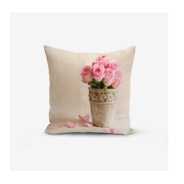 Minimalistiniai pagalvių užvalkalai Pink Rose, 45 x 45 cm