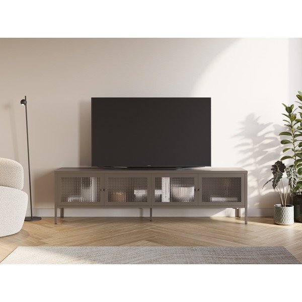 Pilkos spalvos iš metalo TV spintelė 160x50x35 cm Layna – Marckeric-image-1