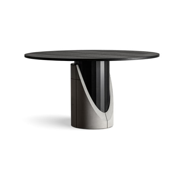Apvalus valgomojo stalas su ąžuoliniu stalviršiu 140x140 cm Sharp - Lyon Béton