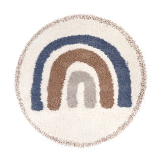 Iš džiuto mišinio vaikiškas kilimas smėlio spalvos/kreminės spalvos ø120 cm Bohemian Rainbow Bleu – Nattiot