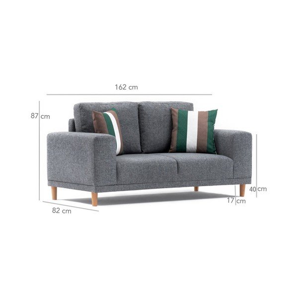 Pilka dvivietė sofa Franz-image-2