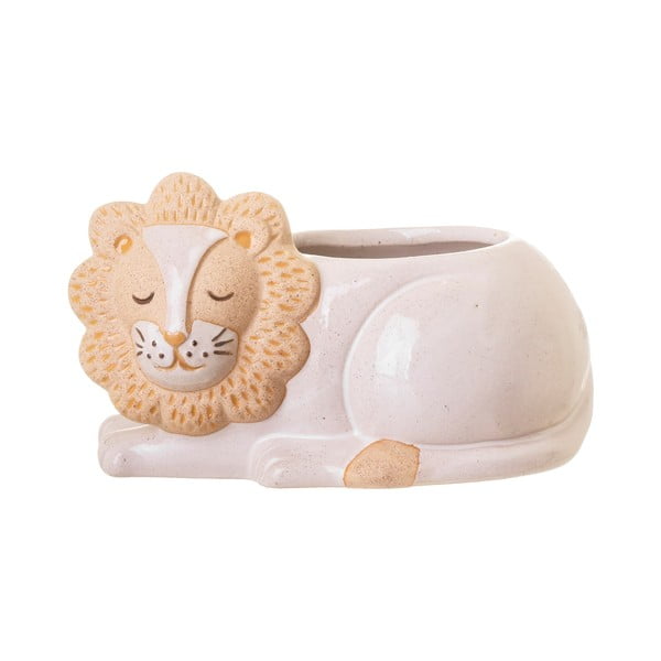 Baltos ir smėlio spalvos vazonas Sass & Belle Leo Lion, ø 7 cm-image-2