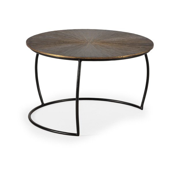 Auksinės spalvos matinis apvalios formos kavos staliukas ø 70 cm Selene – MOME-image-2