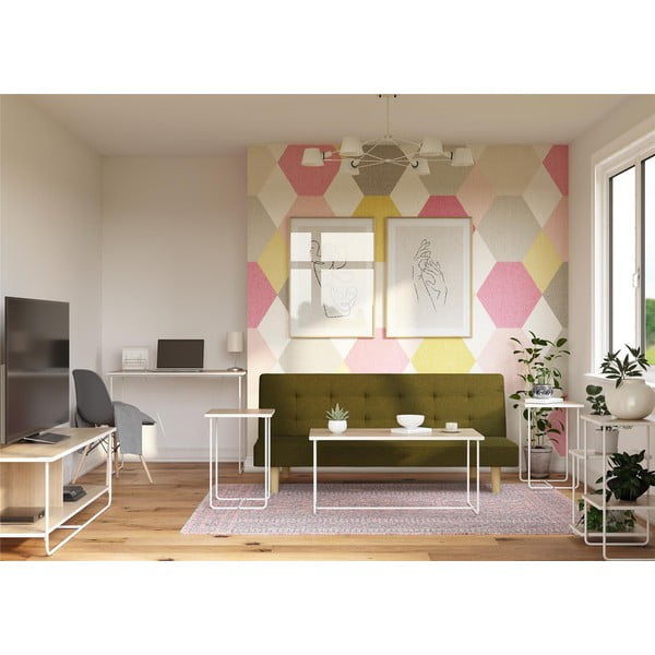 Rašomasis stalas su uosio dekoro stalviršiu 49x99 cm Dante – Støraa-image-1