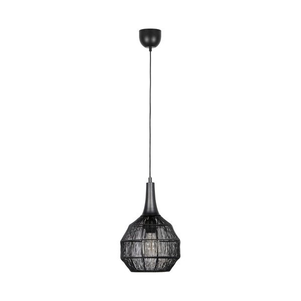 Matinės juodos spalvos kabantis šviestuvas su metaliniu gaubtu Soraya – Trio