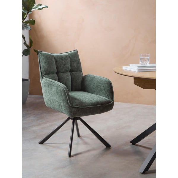 Žalios spalvos iš audinio valgomojo kėdžių komplektas 2 vnt. Marilla – Unique Furniture-image-1