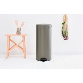 Iš plieno šiukšliadėžė pilkos spalvos su pedalu 30 l NewIcon – Brabantia