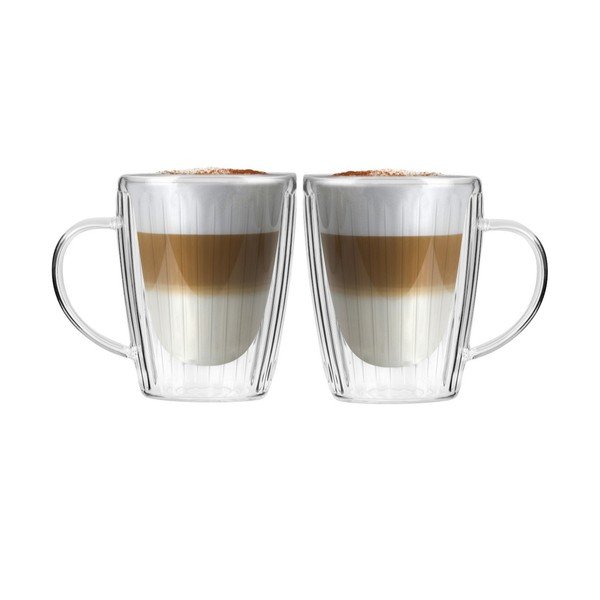Iš stiklo puodeliai 2 vnt. kapučino 250 ml Livio Duo – Vialli Design