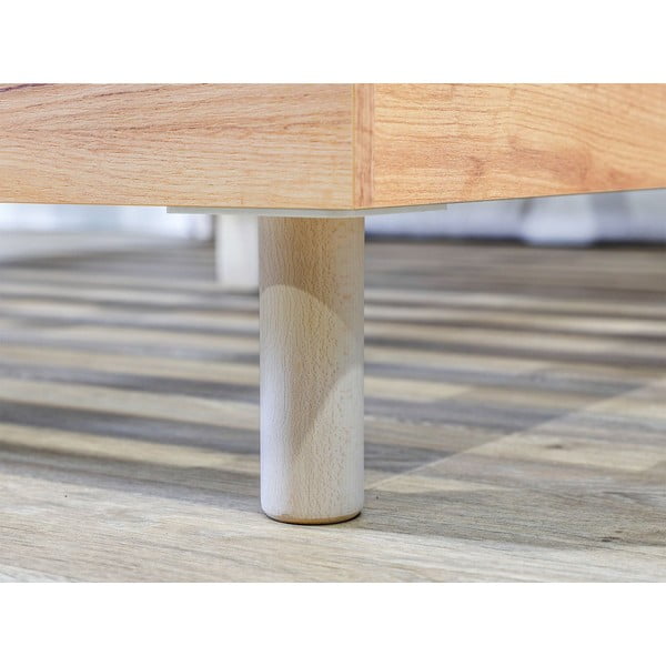 Dvigulė lova tamsiai žalios spalvos/natūralios spalvos su lovos grotelėmis 180x200 cm Charlie – Bobochic Paris-image-3