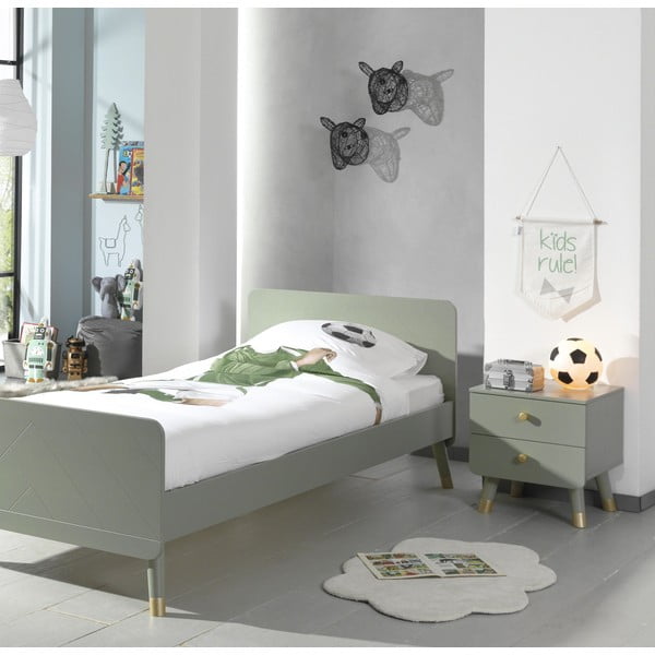 Žalias vaikiškas naktinis staliukas iš pušies medienos Vipack Billy-image-1