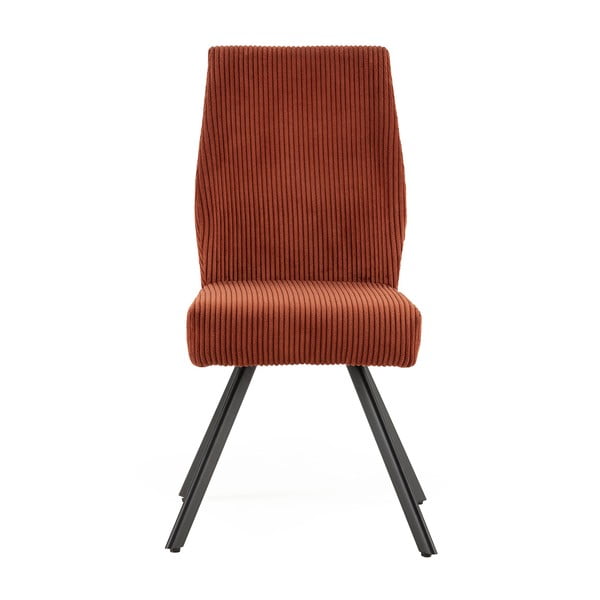Iš velveto valgomojo kėdės oranžinės spalvos 2 vnt. Anibal – Marckeric-image-2