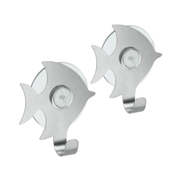 2 kabliukų su siurbtuku rinkinys Metaltex Pesce-image-1