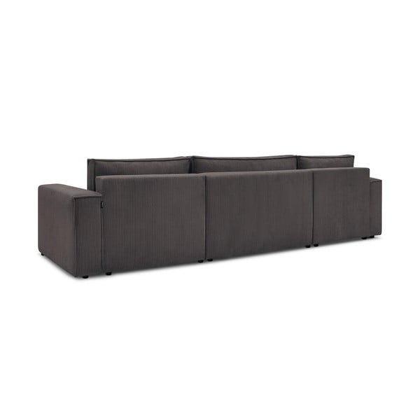 Taupe spalvos iš kordinio velveto sulankstoma kampinė sofa („U“ formos) Nihad – Bobochic Paris-image-4