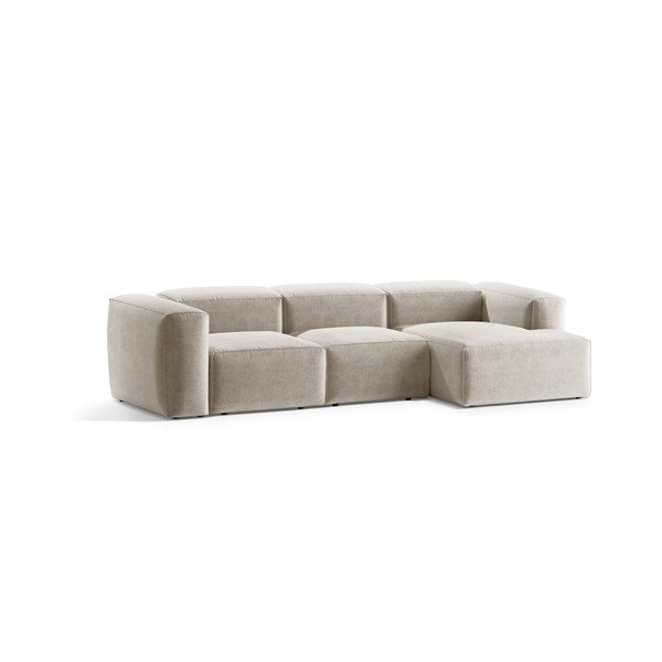 Smėlio spalvos kampinė sofa (su dešiniuoju kampu/su gultu) Bergamo – Cosmopolitan Design-image-2