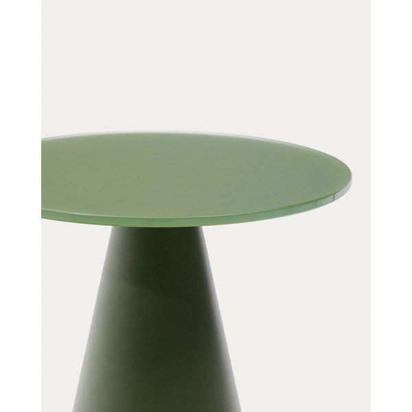 Apvalios formos šoninis stalas su stikliniu stalviršiu ø 30 cm Wilshire – Kave Home-image-3