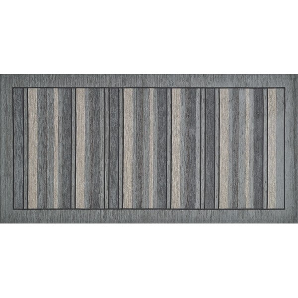 Veliūrinis pilkas kilimas Floorita Velour Grigio, 55 x 190 cm-image-1
