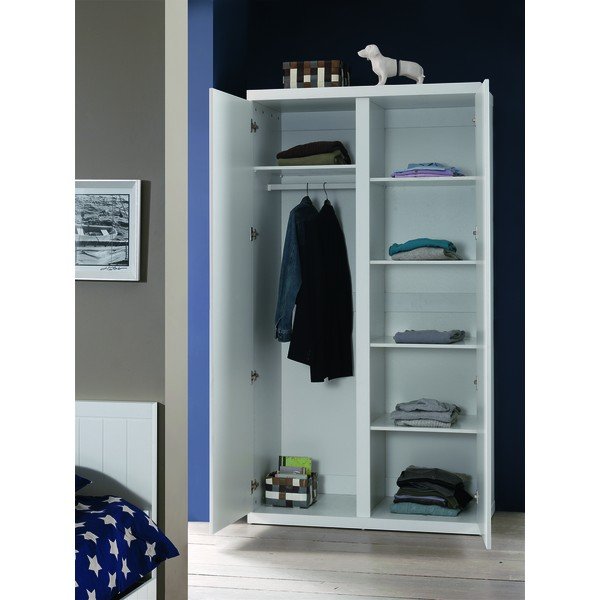 Balta drabužių spinta "Vipack Lara White", aukštis 204 cm-image-1