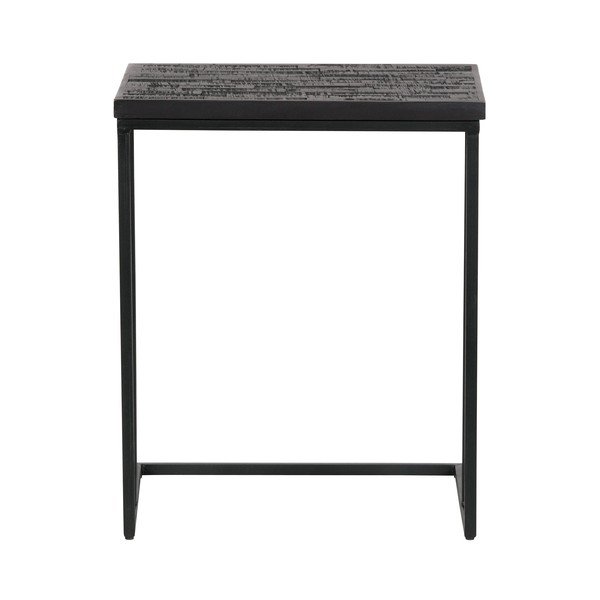Juodas šoninis stalas su perdirbto tikmedžio stalviršiu BePureHome Shape-image-2