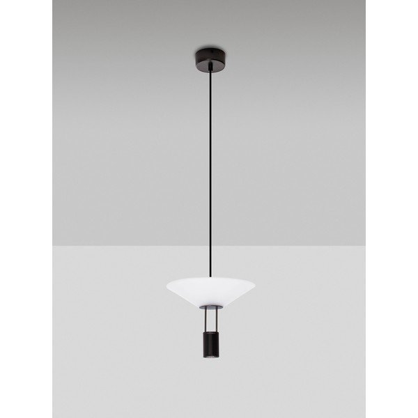 Matinės juodos spalvos iš aliuminio kabantis šviestuvas LED ø 22 cm su gaubtu iš akrilo stiklo Anafi – Nova Luce-image-4