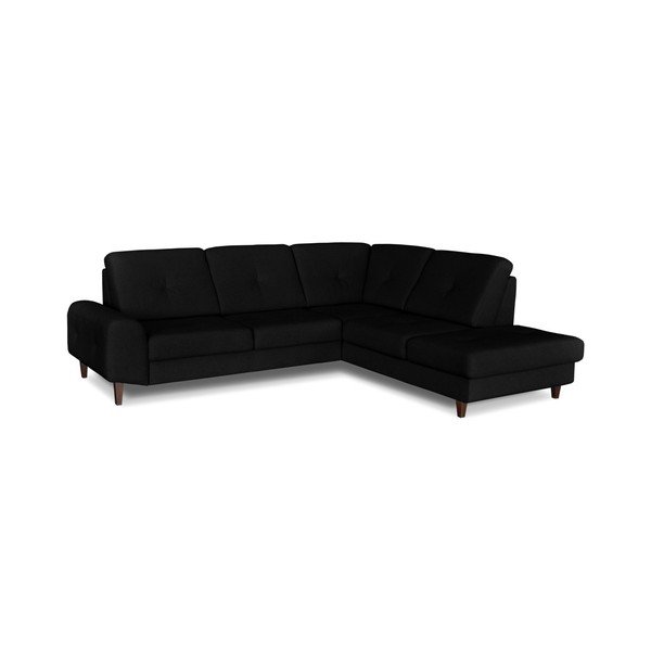 Juoda kampinė sofa-lova "Windsor & Co. Sofos Beta, dešinysis kampas-image-2