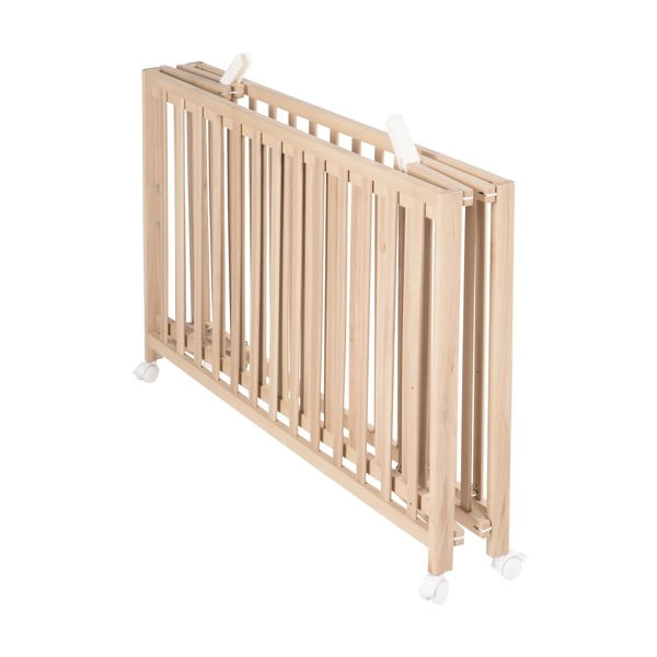 Vaikiška lovelė natūralios spalvos ant ratukų 60x120 cm Fold up – Roba-image-3