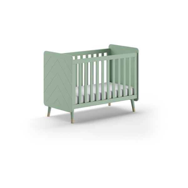 Vaikiška lova iš pušies masyvo smaragdinės spalvos 60x120 cm BILLY – Vipack