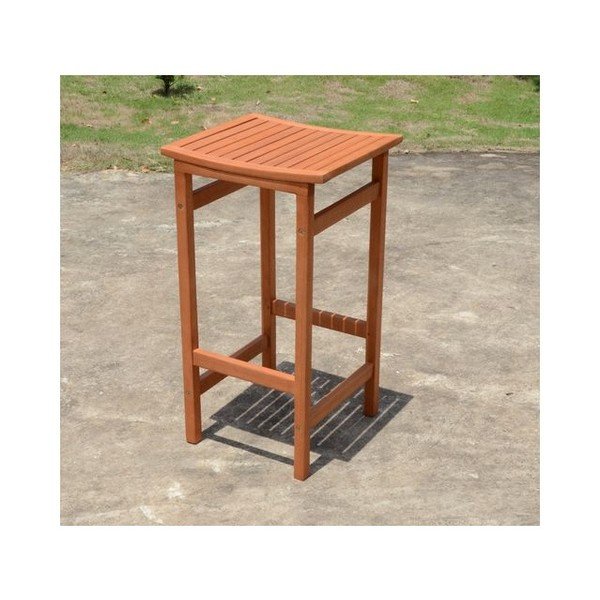 Rudos spalvos medžio masyvo sodo baro taburetės 2 vnt. Palmdale – Garden Pleasure-image-2
