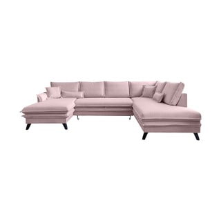 Rožinės spalvos U formos sofa-lova Miuform Charming Charlie, dešinysis kampas