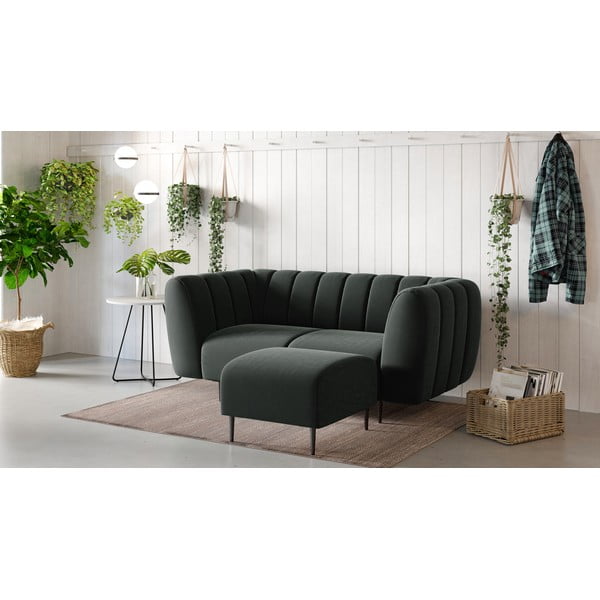 Tamsiai pilkas aksominis pufas Ghado Shel-image-1