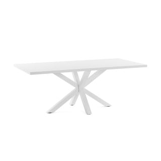 Baltas valgomojo stalas Kave Home Arya, 160 x 100 cm