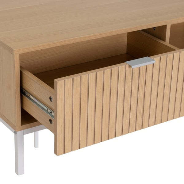 Natūralios spalvos kavos staliukas iš ąžuolo 50x110 cm Mid-Lines – Casa Selección-image-3