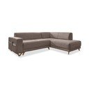 Rudos spalvos sulankstoma/su sandėliavimo vieta kampinė sofa (su dešiniuoju kampu/„L“ formos) Classy Sophie – Miuform