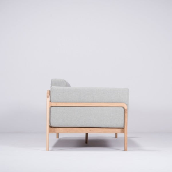 Mėlynai pilka sofa su ąžuolo konstrukcija Gazzda Fawn, 210 cm-image-2