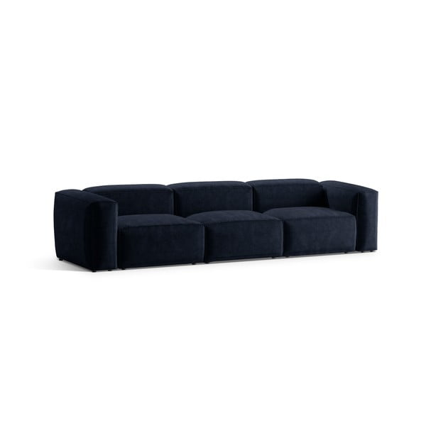 Tamsiai mėlynos spalvos iš kordinio velveto sofa 364 cm Bergamo – Cosmopolitan Design-image-2