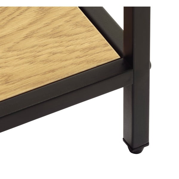 Juodos spalvos/natūralios spalvos knygų spinta  iš ąžuolo 80x180x35 cm Altino – Unique Furniture-image-3