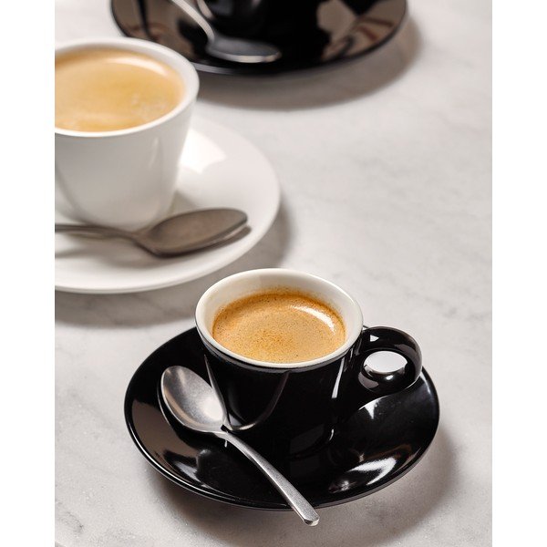 Juodos spalvos iš porceliano puodelis espreso 80 ml Barista – BonBistro-image-1