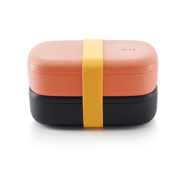 Oranžinės ir juodos spalvos pietų dėžutė Lékué To Go