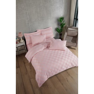 Iš damasko dvigulė patalynė rožinės spalvos 200x200 cm Kareli – Mijolnir
