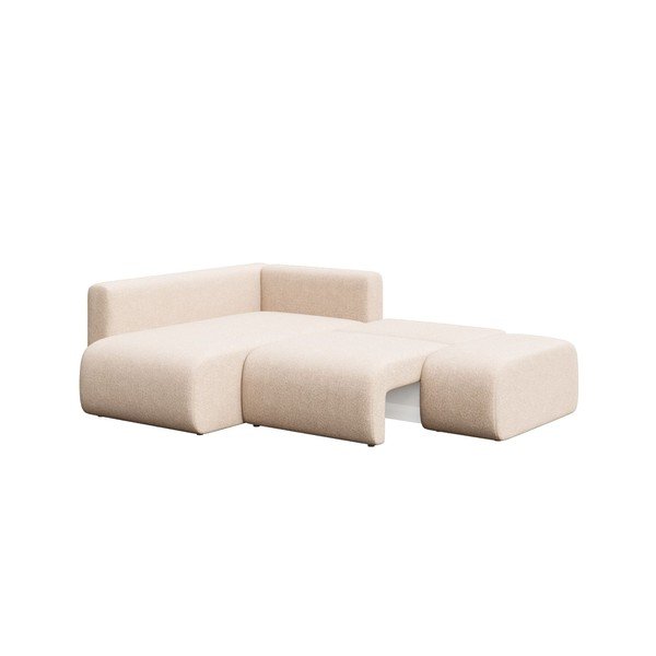 Sulankstoma/su sandėliavimo vieta kampinė sofa smėlio spalvos (su kairiuoju kampu/su gultu) Lumine – Ghado-image-3