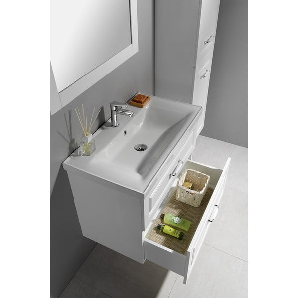 Pakabinama spintelė be kriauklės baltos spalvos 76,5x60 cm Favolo – Sapho-image-4