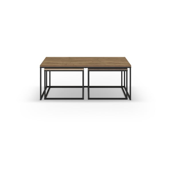 Kavos staliukai natūralios spalvos 3 vnt. 60x110 cm Camelia – Marckeric-image-2