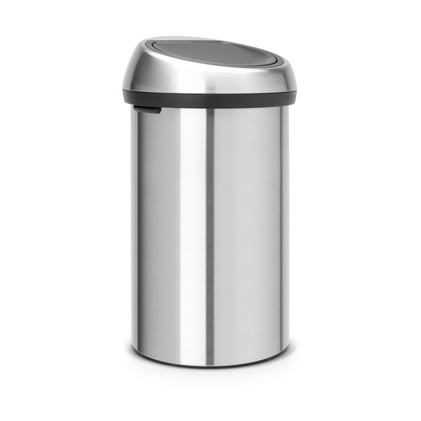 Iš plieno galima atidaryti palietus šiukšliadėžė matinės sidabrinės spalvos 60 l Touch Bin – Brabantia