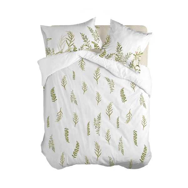 Dvigulis antklodės užvalkalas iš medvilnės baltos spalvos/žalios spalvos 200x200 cm Monterosso – Happy Friday
