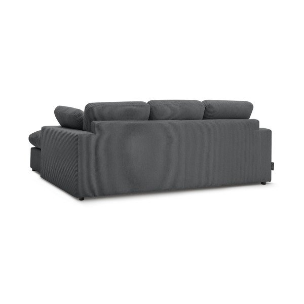 Tamsiai pilkos spalvos kampinė sofa iš kordinio velveto Belair – Bobochic Paris-image-4