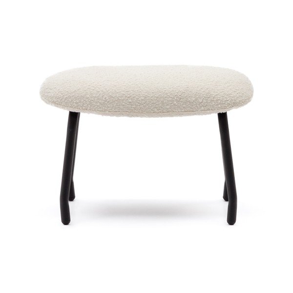 Pufas kreminės spalvos iš boucle Belina – Kave Home-image-2