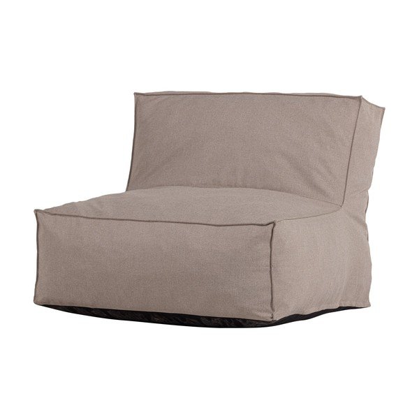 Pilkai smėlinės spalvos paminkštinto audinio sodo krėslas Velora – WOOOD