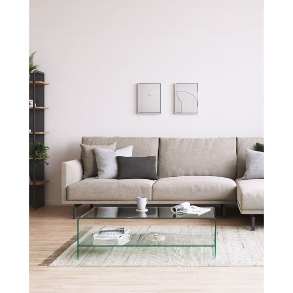 Iš stiklo kavos staliukas 55x110 cm Burano – Kave Home-image-3