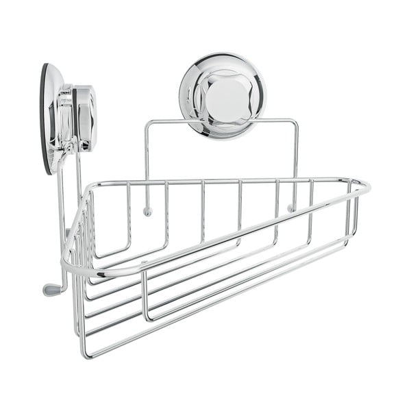 Klijuojama iš metalo Kampinė vonios lentyna sidabrinės spalvos Bestlock Bath – Compactor