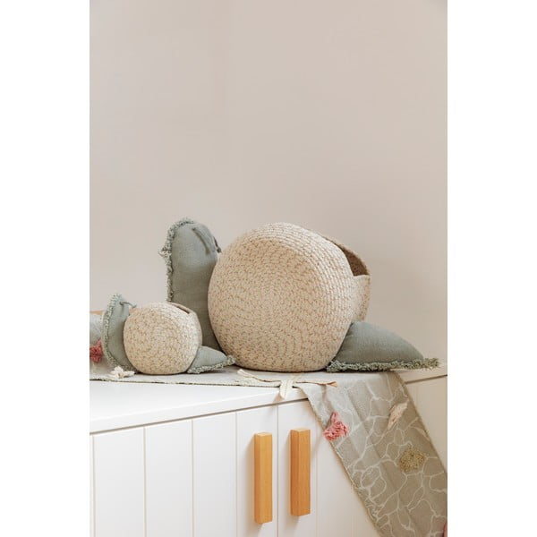Kreminės spalvos/šalavijo spalvos iš tekstilės vaikiškas krepšys 60x24x30 cm Big Snail – Lorena Canals-image-3