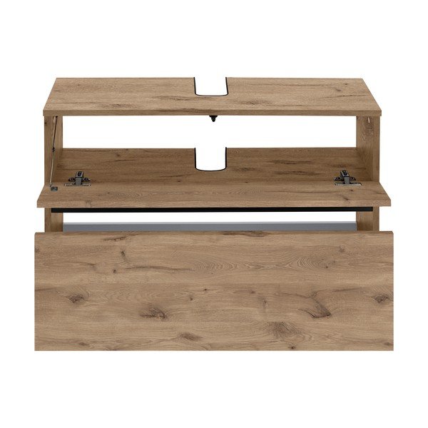 Spintelė po kriaukle natūralios spalvos iš ąžuolo 80x55 cm Wisla – Støraa-image-3